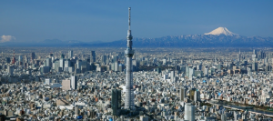 tokyo metro skytree skyline fuji