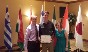 Ben receiving Cru Commissioning certificate Sep 13 2014